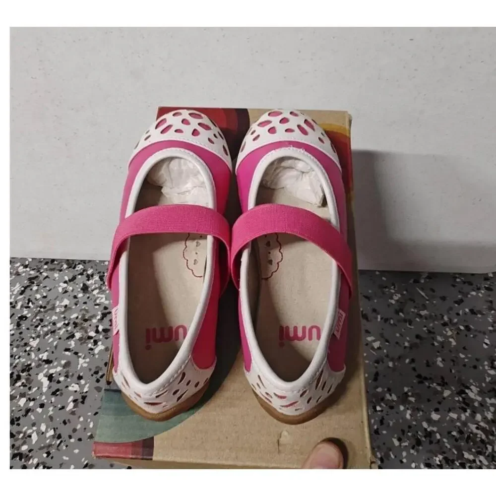 Umi Girls Pink and White Mary Jane Shoes